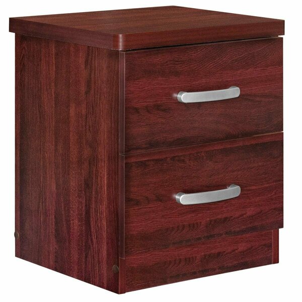 Better Home Cindy Faux Wood 2 Drawer Nightstand, Mahogany - 20 x 17 x 16 in. NTR-2D-MAH